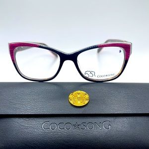 NWOT. Coco Song women’s Optical frames. Pink, blue and turquoise frame.